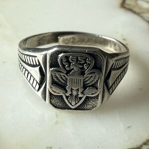 RARE 1940s-1960s Vintage Sterling Silver Girl Scouts Ring Adjustable